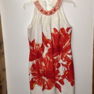 Flower print formal dress